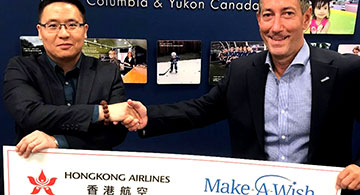 Hong Kong Airlines celebrates first anniversary of Vancouver service by teaming up with the Make-A-Wish Foundation